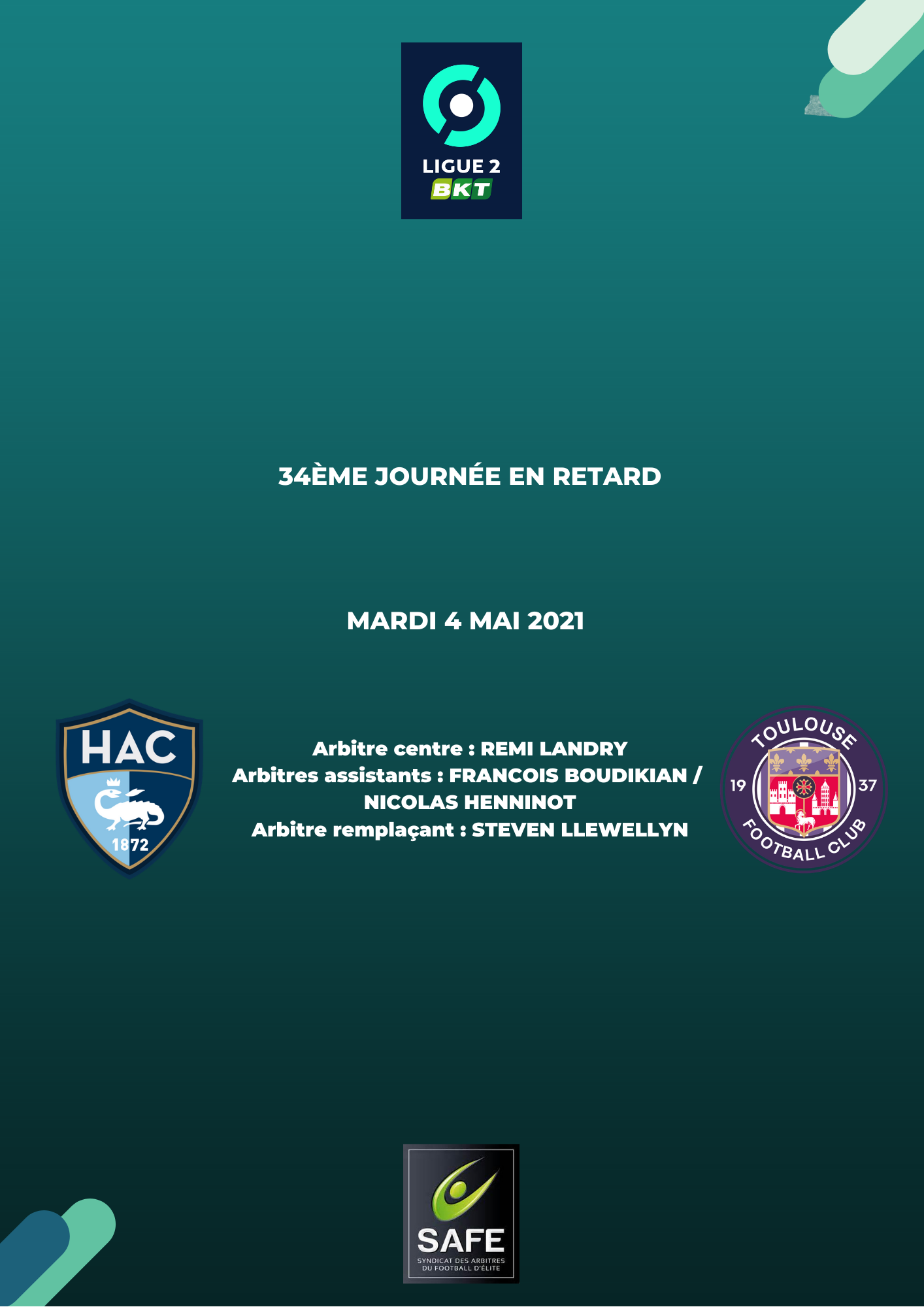 Désignations matchs en retard de Ligue 2